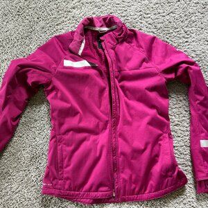 Womans Nike DRI-FIT Hooded Reflective Lined Coat Magenta - Size M